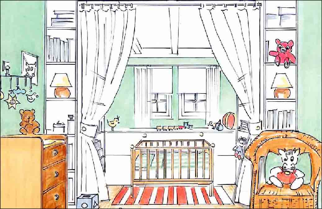 Baby-Kinderzimmer-Entwurf-Innenarchitekt