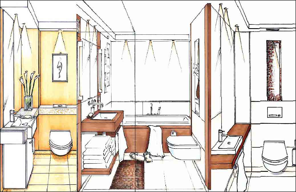 Innenarchitekt-Badezimmer-Planung