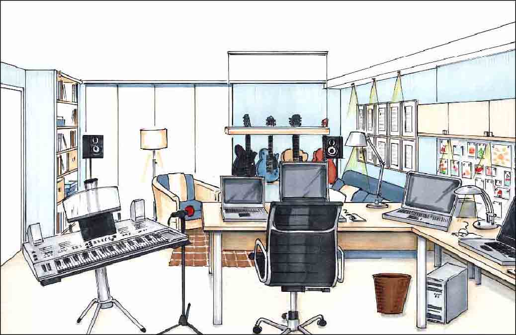 Planung-Arbeitszimmer-Innenarchitekt